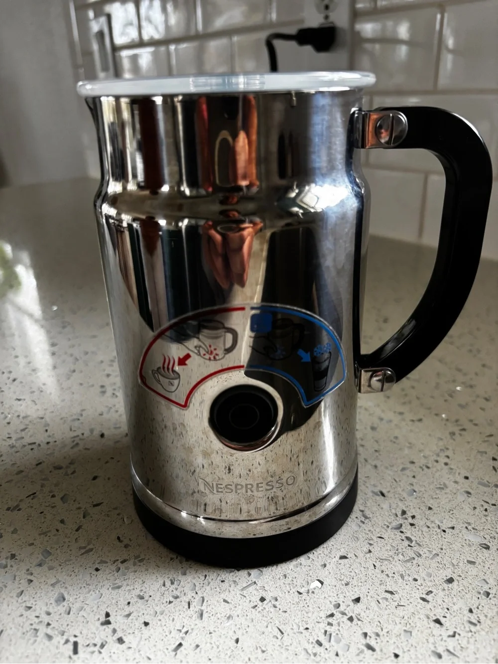 Nespresso  Aeroccino Plus Stainless Steel Electric Milk Frother - Silver